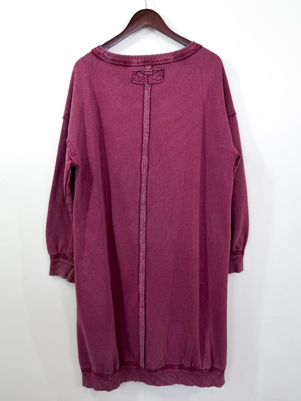 We The Free Shelli Long Tunic Midi Sweatshirt Dress Rhododendron Berry Pink Med - Picture 5 of 9